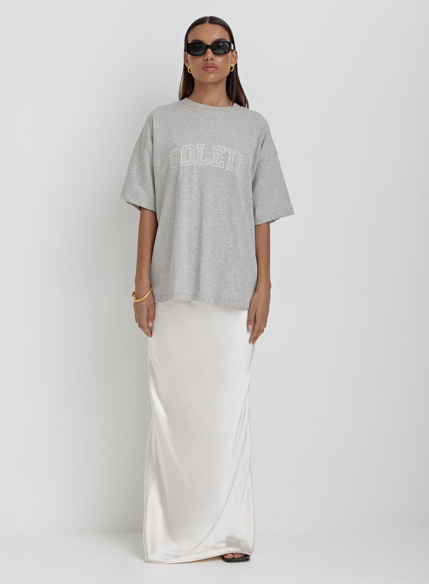Grey Soleil Embroidered T-Shirt